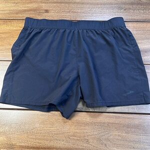Brooks Womens Black Running Shorts 5” Inseam Lined Pockets Zipper Pouch Size XL